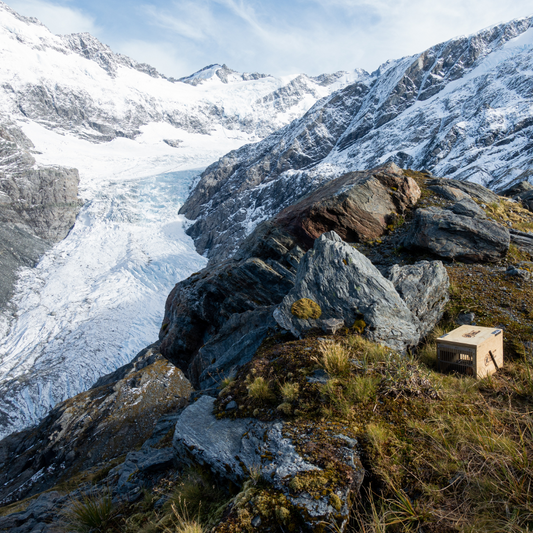 The Dart Glacier with a trap in the foreground.